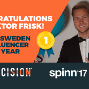 Viktor Frisk wins the 2017 Swedish Cision PR influencer award